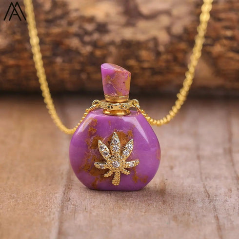 Natural Roses Amethyst Crystal Perfume Pendant - MiamiTeenyWeenyBikini.Com
