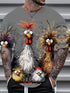 Rooster 3D Print Short Sleeve T-Shirt - MiamiTeenyWeenyBikini.Com
