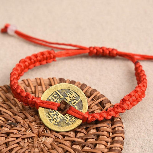 Lucky Five Emperor Copper Coin Bracelet