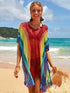 Rainbow Crochet Beach Cover Up - MiamiTeenyWeenyBikini.Com