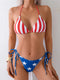 Flag Print High Cut Bikini