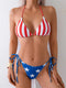Flag Print High Cut Bikini