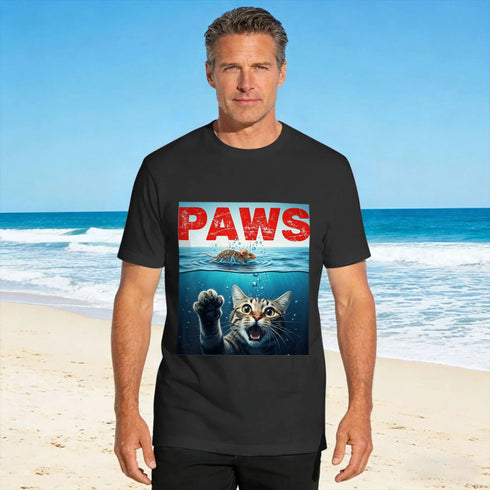 Paws Cat And Mouse Funny Parody Kitten Lover T-Shirt – Oversized Summer Essential