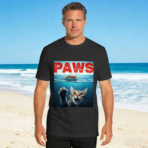Paws Cat And Mouse Funny Parody Kitten Lover T-Shirt – Oversized Summer Essential