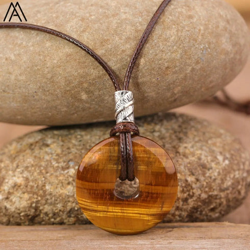 Natural Amethyst Lapis Tiger Eye Stone Pendant - MiamiTeenyWeenyBikini.Com