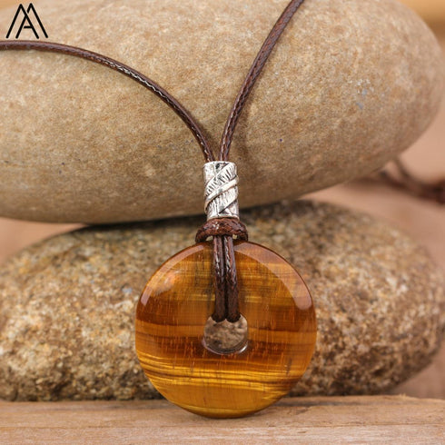Natural Amethyst Lapis Tiger Eye Stone Pendant