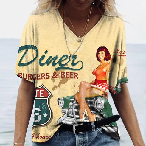 US Route 66 Print Tops - MiamiTeenyWeenyBikini.Com