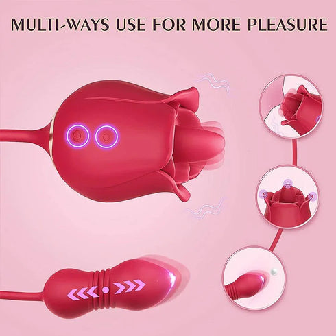 3 in 1 Rose Toy Vibrator - MiamiTeenyWeenyBikini.Com