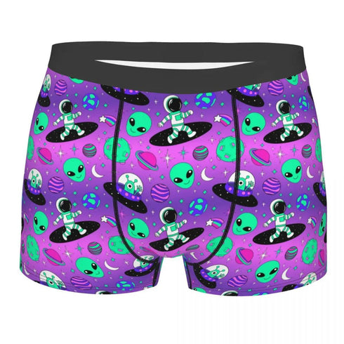 Green Alien UFO Moon Briefs