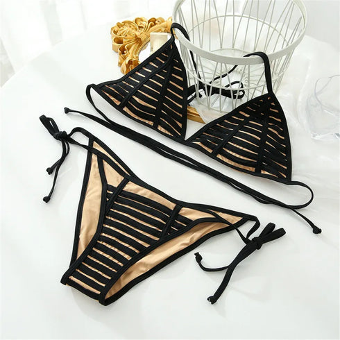 Grid String Bikini Set - MiamiTeenyWeenyBikini.Com