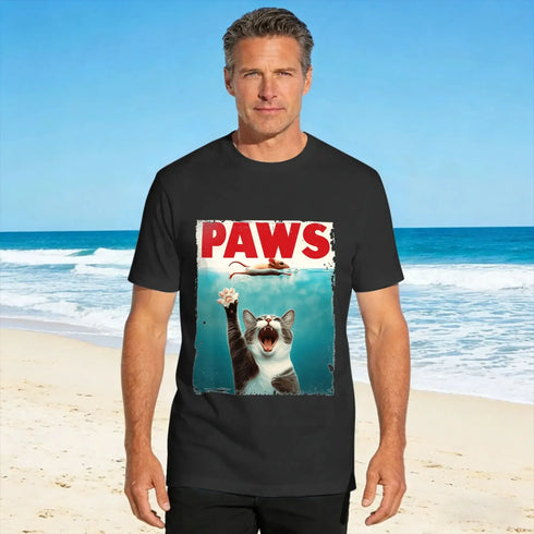 Paws Cat And Mouse Funny Parody Kitten Lover T-Shirt – Oversized Summer Essential