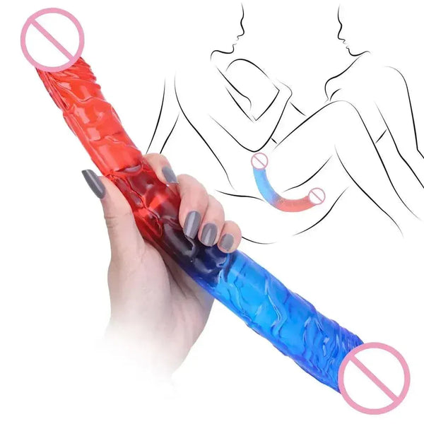 Double Head Two Colors Realistic Dildo - MiamiTeenyWeenyBikini.Com