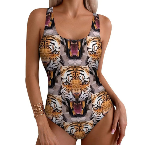 Caspian Tiger One-Piece Swimwear - MiamiTeenyWeenyBikini.Com