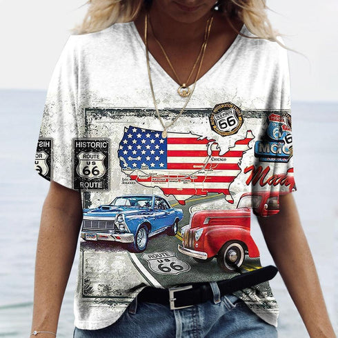 US Route 66 Print Tops - MiamiTeenyWeenyBikini.Com