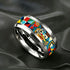 Starry Sky Stainless Steel Double Bevel Ring - MiamiTeenyWeenyBikini.Com