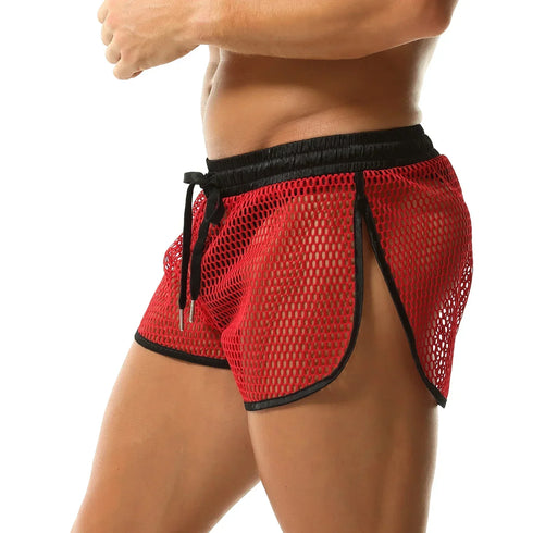 Men's See-Through Fishnet Swim Trunks - MiamiTeenyWeenyBikini.Com