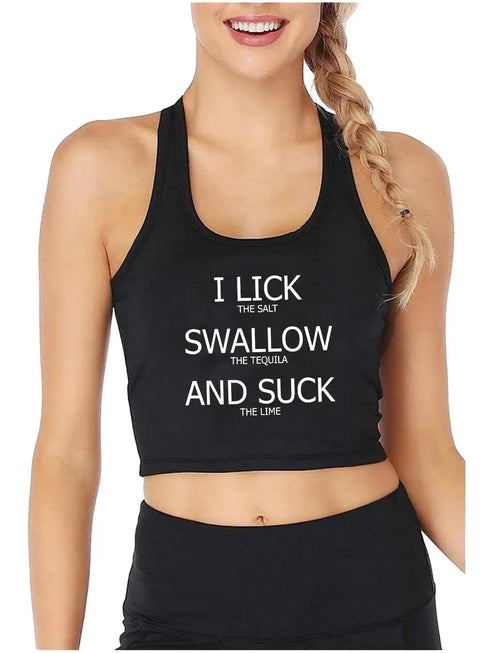 I Lick Swallow and Suck Crop Top - MiamiTeenyWeenyBikini.Com