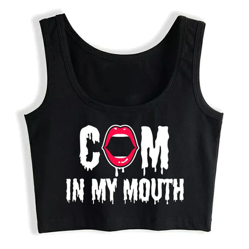 Cum In My Mouth Crop Top - MiamiTeenyWeenyBikini.Com