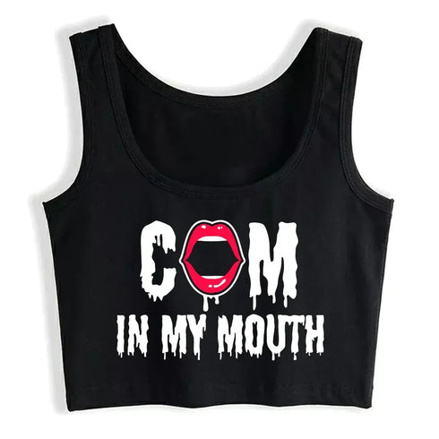 Cum In My Mouth Crop Top - MiamiTeenyWeenyBikini.Com