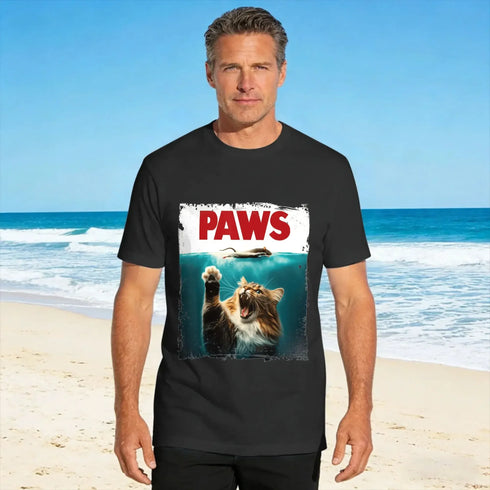 Paws Cat And Mouse Funny Parody Kitten Lover T-Shirt – Oversized Summer Essential