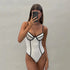 Black White One Piece Swimsuit - MiamiTeenyWeenyBikini.Com