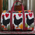 GF Funny Art Chicken Print Quilted Duffle Bag Bohemian Style 2026 Personalized Custom Travel Tote Women Men Weekender Bag - MiamiTeenyWeenyBikini.Com
