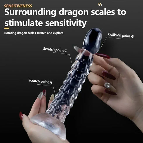 Dragon Scale Transparent Dildo - MiamiTeenyWeenyBikini.Com