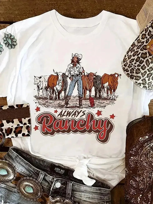 Always Ranchy Cowboy T-Shirt - MiamiTeenyWeenyBikini.Com