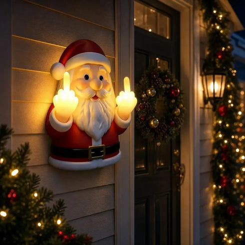 Santa Claus Middle Finger Christmas Night Light - MiamiTeenyWeenyBikini.Com