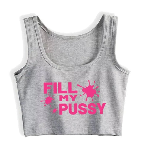 Fill My Pussy Crop Top - MiamiTeenyWeenyBikini.Com