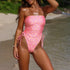 Floral Print Bandeau Top Swimwear - MiamiTeenyWeenyBikini.Com