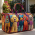 Poodle Dogs Quilted Duffle Bag Funny Retro Travel Tote Handbag Men Women Outdoor Weekender Bag - MiamiTeenyWeenyBikini.Com.