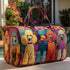Poodle Dogs Quilted Duffle Bag Funny Retro Travel Tote Handbag Men Women Outdoor Weekender Bag - MiamiTeenyWeenyBikini.Com.