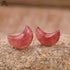 Natural Stone Moon Stud Earrings - MiamiTeenyWeenyBikini.Com
