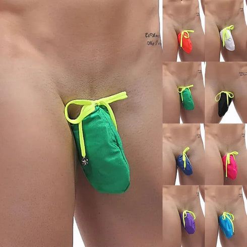 Men's Penis Lace Up Pouch - MiamiTeenyWeenyBikini.Com