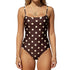Dot Print Spaghetti Strap Swimsuit - MiamiTeenyWeenyBikini.Com