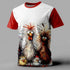 Rooster 3D Print Short Sleeve T-Shirt - MiamiTeenyWeenyBikini.Com