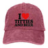 I Love Titties And Beer Denim Baseball Cap - MiamiTeenyWeenyBikini.Com