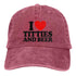 I Love Titties And Beer Denim Baseball Cap - MiamiTeenyWeenyBikini.Com