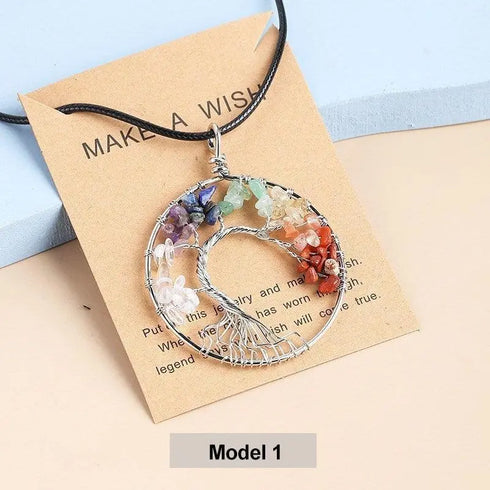 7 Chakras Tree Of Life Pendant - MiamiTeenyWeenyBikini.Com