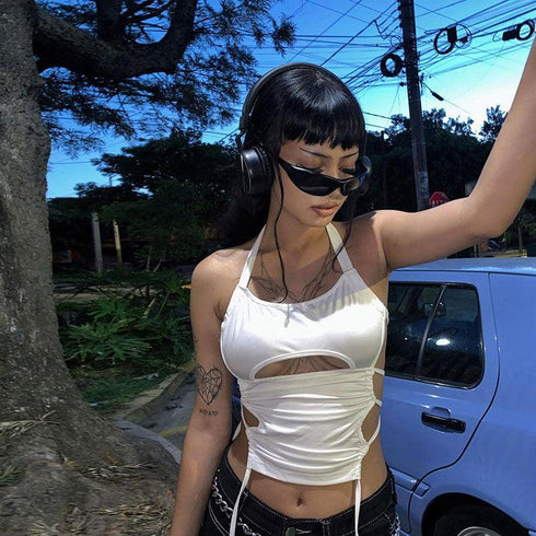 Sleeveless Bandage Halter Tank Top