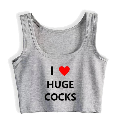 I Love Huge Cocks Crop Top - MiamiTeenyWeenyBikini.Com