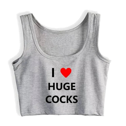 I Love Huge Cocks Crop Top - MiamiTeenyWeenyBikini.Com