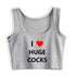 I Love Huge Cocks Crop Top - MiamiTeenyWeenyBikini.Com