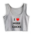 I Love Huge Cocks Crop Top - MiamiTeenyWeenyBikini.Com
