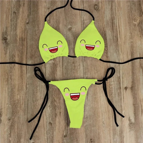 Funny Face Bikini Set - MiamiTeenyWeenyBikini.Com