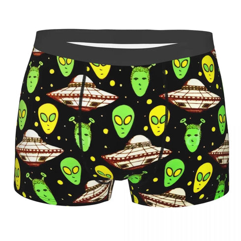 Green Alien UFO Moon Briefs