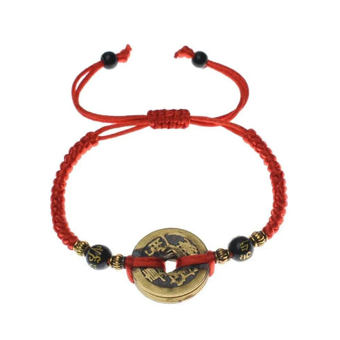 Lucky Five Emperor Copper Coin Bracelet - MiamiTeenyWeenyBikini.Com