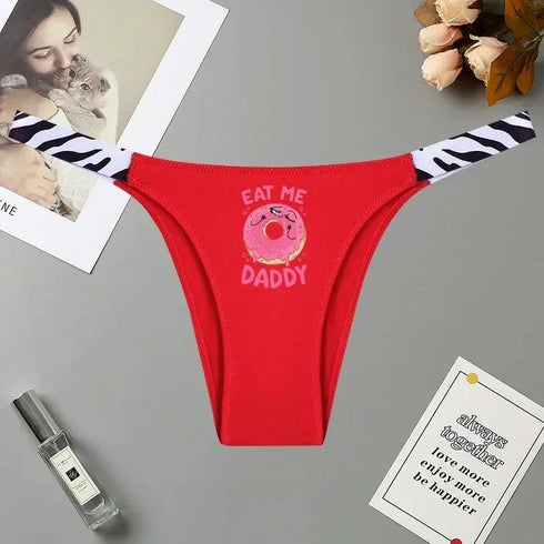 Eat Me Daddy Pink Donut Panties - MiamiTeenyWeenyBikini.Com