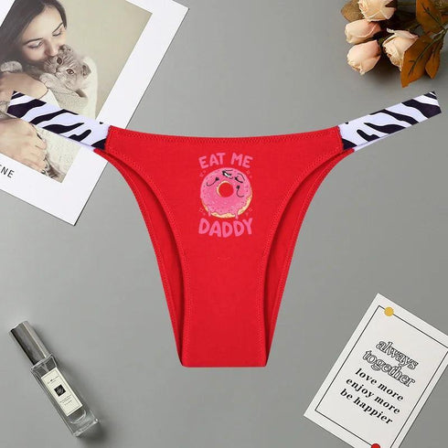 Eat Me Daddy Pink Donut Panties - MiamiTeenyWeenyBikini.Com